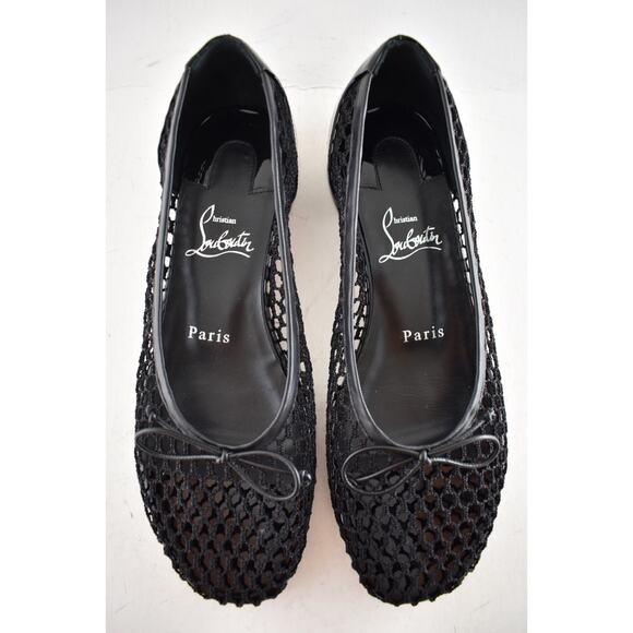 Christian Louboutin Sweetie Jane Mesh Flat Black Patent Ballet Ballerina 36.5 - Picture 16 of 16
